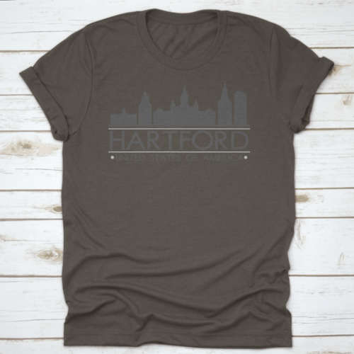 Hartford Skyline Silhouette Design City Vector Art Famous Buildings | Binge T-shirt Shop