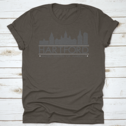 Hartford Skyline Silhouette Design City Vector Art Famous Buildings | Binge T-shirt Shop