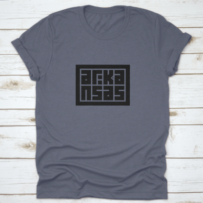 Arkansas Calligraphy Logo In Decorative Block Code Style Typography