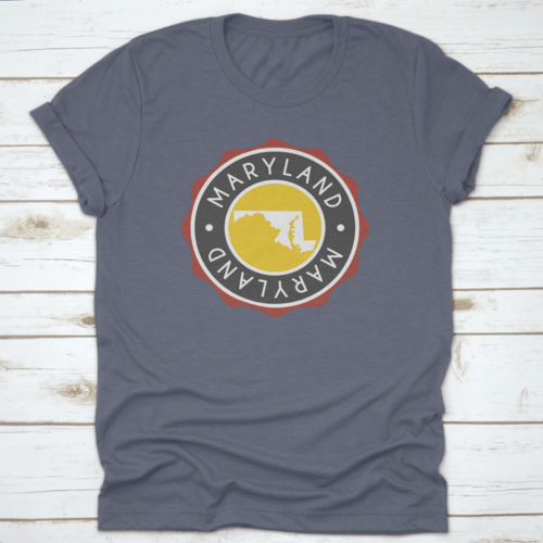 A Vintage National Seal Stamp Design With The Map Of The State | Binge T-shirt Shop | Kitchen + Metal