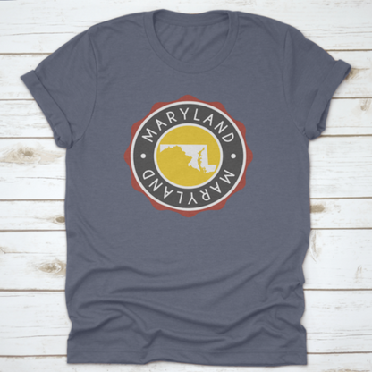 A Vintage National Seal Stamp Design With The Map Of The State | Binge T-shirt Shop | Kitchen + Metal