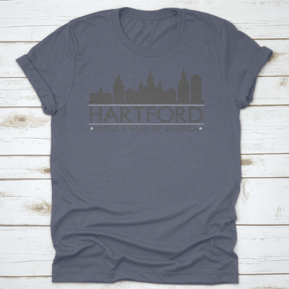 Hartford Skyline Silhouette Design City Vector Art Famous Buildings | Binge T-shirt Shop