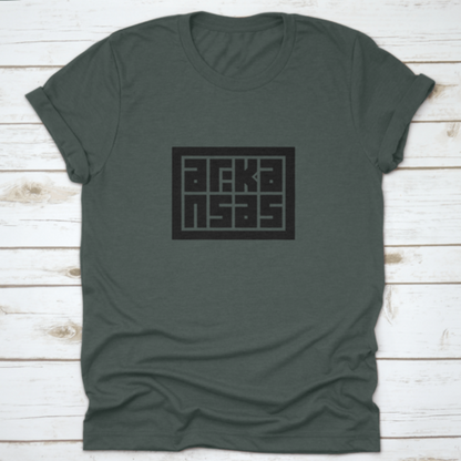 Arkansas Calligraphy Logo In Decorative Block Code Style Typography