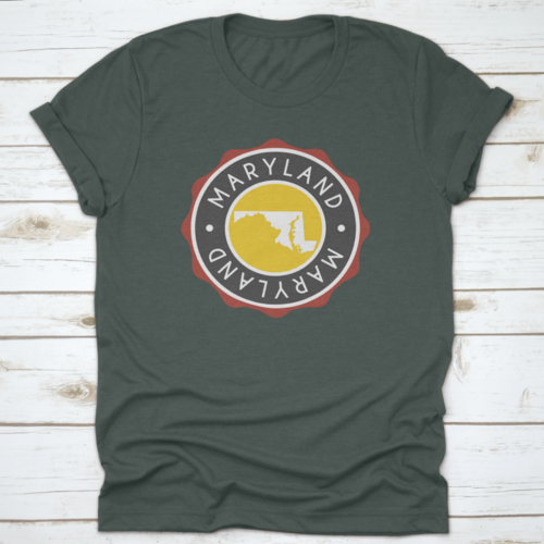A Vintage National Seal Stamp Design With The Map Of The State | Binge T-shirt Shop | Kitchen + Metal