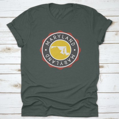 A Vintage National Seal Stamp Design With The Map Of The State | Binge T-shirt Shop | Kitchen + Metal