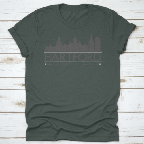 Hartford Skyline Silhouette Design City Vector Art Famous Buildings | Binge T-shirt Shop