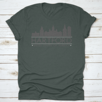 Hartford Skyline Silhouette Design City Vector Art Famous Buildings | Binge T-shirt Shop