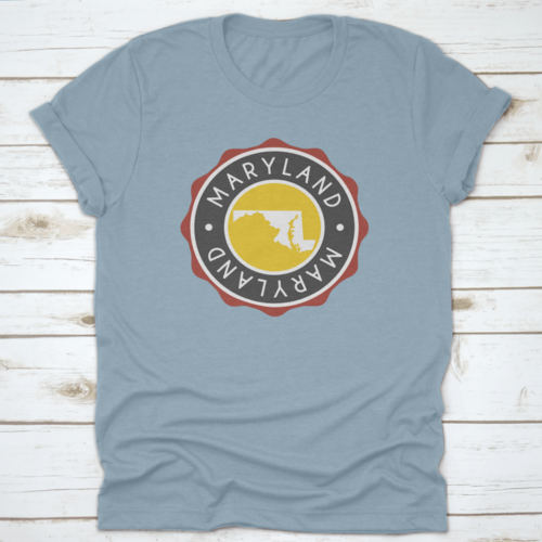 A Vintage National Seal Stamp Design With The Map Of The State | Binge T-shirt Shop | Kitchen + Metal