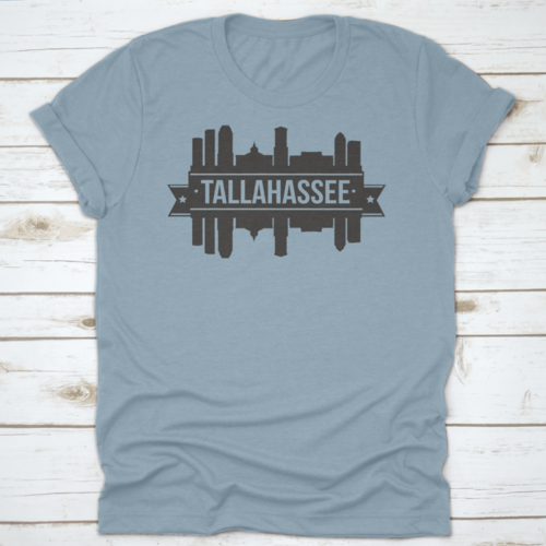 Tallahassee Skyline Silhouette Design City Vector Art Landmark Print | Binge T-shirt Shop