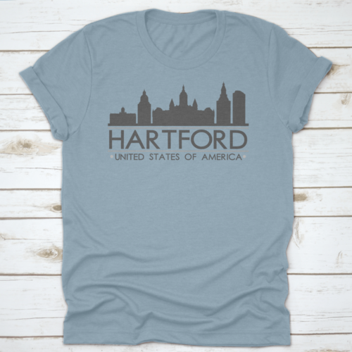 Hartford Skyline Silhouette Design City Vector Art Famous Buildings | Binge T-shirt Shop