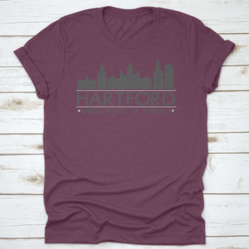 Hartford Skyline Silhouette Design City Vector Art Famous Buildings | Binge T-shirt Shop
