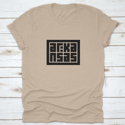 Arkansas Calligraphy Logo In Decorative Block Code Style Typography