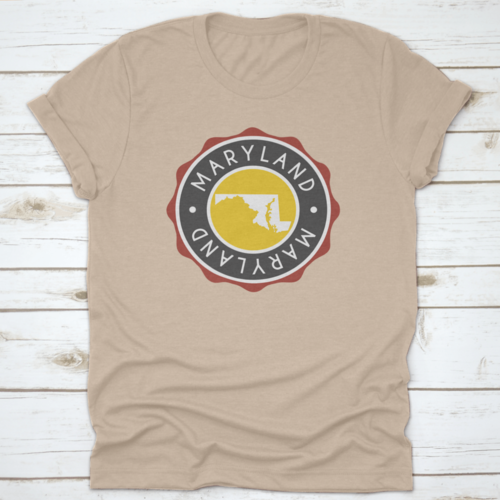 A Vintage National Seal Stamp Design With The Map Of The State | Binge T-shirt Shop | Kitchen + Metal