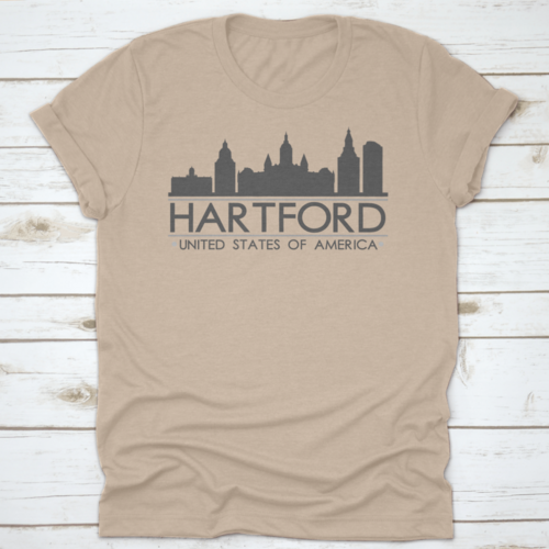 Hartford Skyline Silhouette Design City Vector Art Famous Buildings | Binge T-shirt Shop