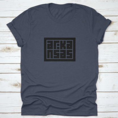 Arkansas Calligraphy Logo In Decorative Block Code Style Typography