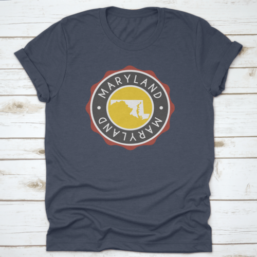 A Vintage National Seal Stamp Design With The Map Of The State | Binge T-shirt Shop | Kitchen + Metal
