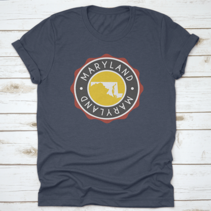 A Vintage National Seal Stamp Design With The Map Of The State | Binge T-shirt Shop | Kitchen + Metal