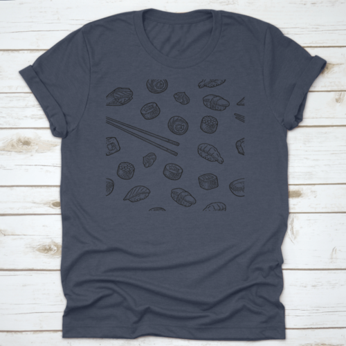 Seamless Pattern Sushi. Chopsticks, Wasabi, Nigiri, Maki, Uramaki | Apparel | Under $100 | Kitchen + Metal