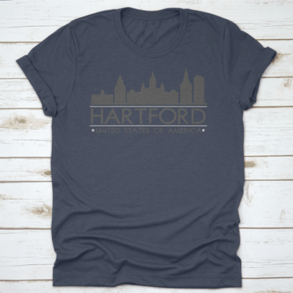 Hartford Skyline Silhouette Design City Vector Art Famous Buildings | Binge T-shirt Shop