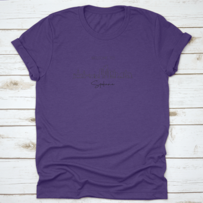 Single Continuous Line Drawing of Spokane City Skyline, Washington | Binge T-shirt Shop