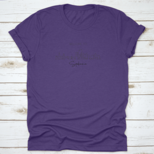 Single Continuous Line Drawing of Spokane City Skyline, Washington | Binge T-shirt Shop