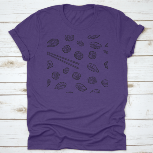 Seamless Pattern Sushi. Chopsticks, Wasabi, Nigiri, Maki, Uramaki | Apparel | Under $100 | Kitchen + Metal