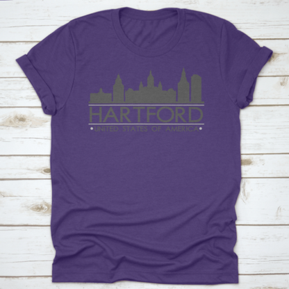Hartford Skyline Silhouette Design City Vector Art Famous Buildings | Binge T-shirt Shop
