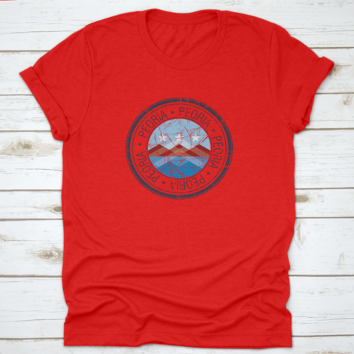 City Of Peoria, Arizona Postal Rubber Stamp, Vector Object Over White | Binge T-shirt Shop