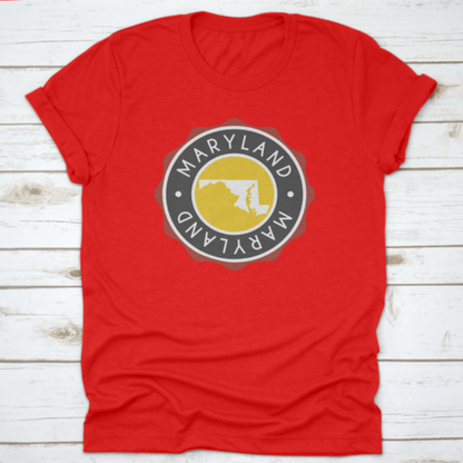 A Vintage National Seal Stamp Design With The Map Of The State | Binge T-shirt Shop | Kitchen + Metal