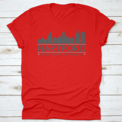 Hartford Skyline Silhouette Design City Vector Art Famous Buildings | Binge T-shirt Shop