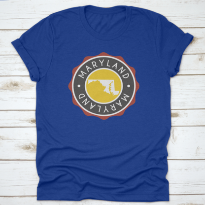 A Vintage National Seal Stamp Design With The Map Of The State | Binge T-shirt Shop | Kitchen + Metal