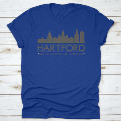 Hartford Skyline Silhouette Design City Vector Art Famous Buildings | Binge T-shirt Shop