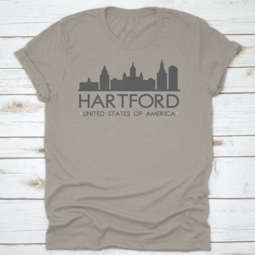 Hartford Skyline Silhouette Design City Vector Art Famous Buildings | Binge T-shirt Shop