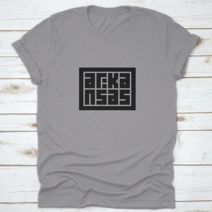 Arkansas Calligraphy Logo In Decorative Block Code Style Typography