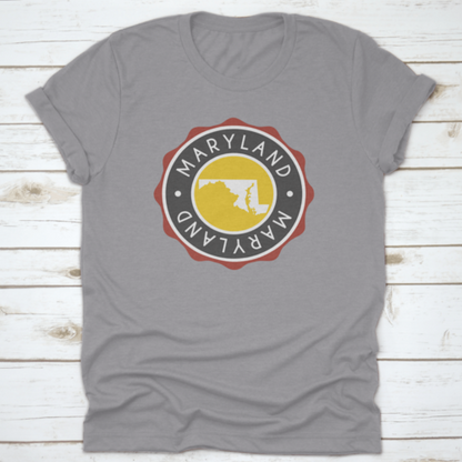 A Vintage National Seal Stamp Design With The Map Of The State | Binge T-shirt Shop | Kitchen + Metal