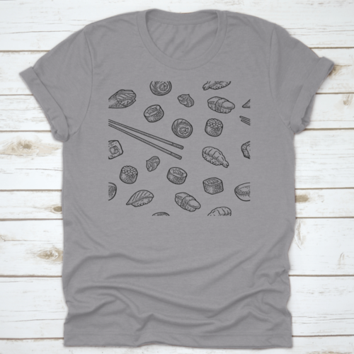 Seamless Pattern Sushi. Chopsticks, Wasabi, Nigiri, Maki, Uramaki | Apparel | Under $100 | Kitchen + Metal