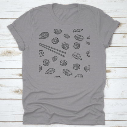 Seamless Pattern Sushi. Chopsticks, Wasabi, Nigiri, Maki, Uramaki | Apparel | Under $100 | Kitchen + Metal