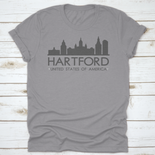 Hartford Skyline Silhouette Design City Vector Art Famous Buildings | Binge T-shirt Shop