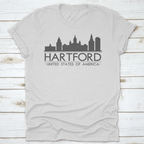 Hartford Skyline Silhouette Design City Vector Art Famous Buildings | Binge T-shirt Shop