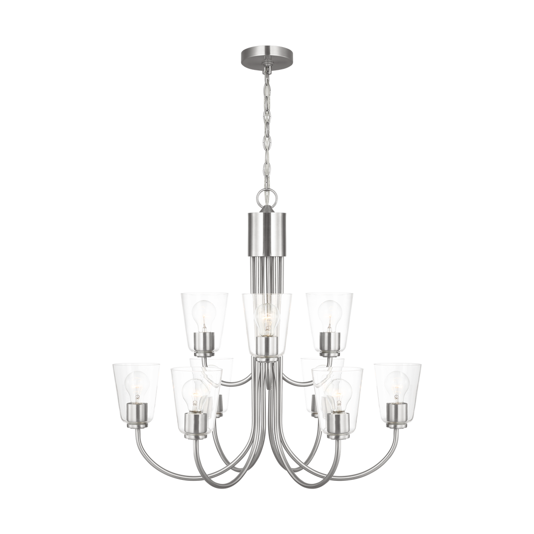 Miles Large Clear Glass Chandelier