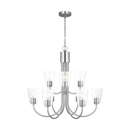 Miles Large Clear Glass Chandelier