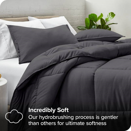 Full/Double Size All Season Super Soft Down Alternative Comforter Set Grey