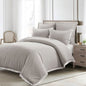 Full/Queen French Country Grey 5-Piece Lightweight Comforter Set w/ Lace Trim