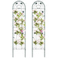 2 Pack - 7-ft Galvanized Steel Outdoor Garden Trellis in Green Metal Finish