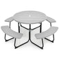 Grey All Weather 8 Seater Picnic Table Umbrella Hole