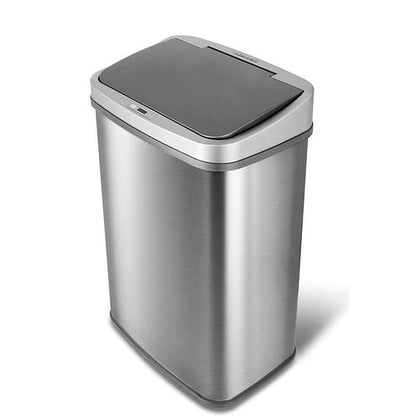 Grey 13-Gallon Stainless Steel Kitchen Trash Can with Motion Sensor | Kitchen [Metal] | Kitchen + Metal