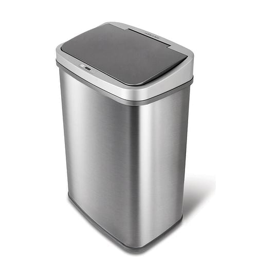 Grey 13-Gallon Stainless Steel Kitchen Trash Can with Motion Sensor | Kitchen [Metal] | Kitchen + Metal