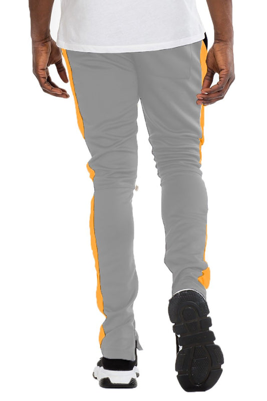 CLASSIC SLIM  FIT TRACK PANTS- GREY/ ORANGE | Apparel | Kitchen + Metal