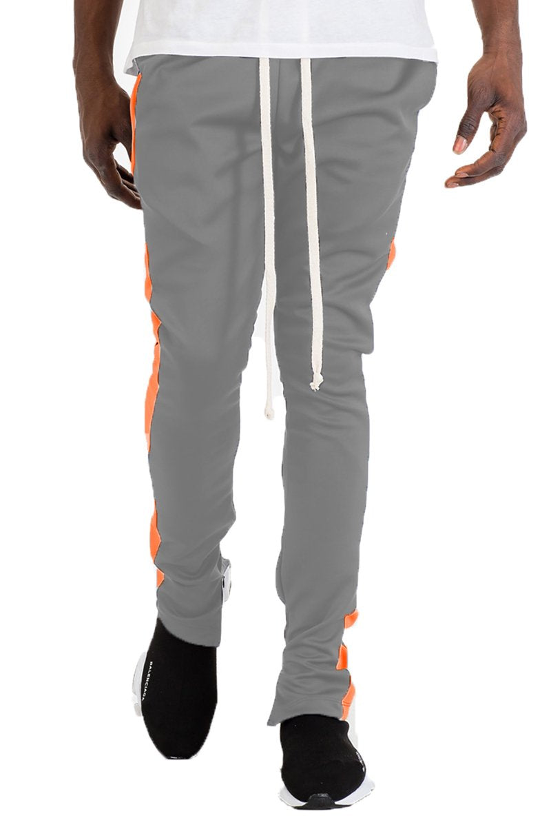 CLASSIC SLIM  FIT TRACK PANTS- GREY/ ORANGE | Apparel | Kitchen + Metal