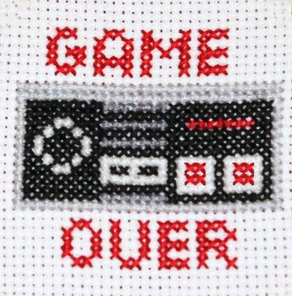 Game Over Controller Counted Cross Stitch DIY Kit, Pattern and